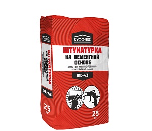 Штукатурка цементная Суффикс ФС-43, 25 кг Штукатурка цементная Суффикс ФС-43, 25 кг